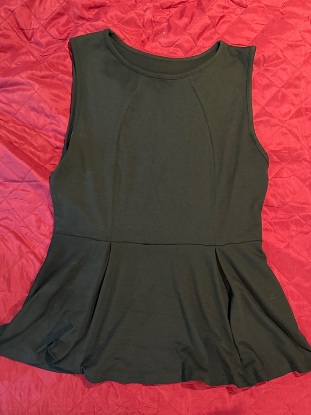 Sleeveless Black Peplum Top - Classic Women's Tank